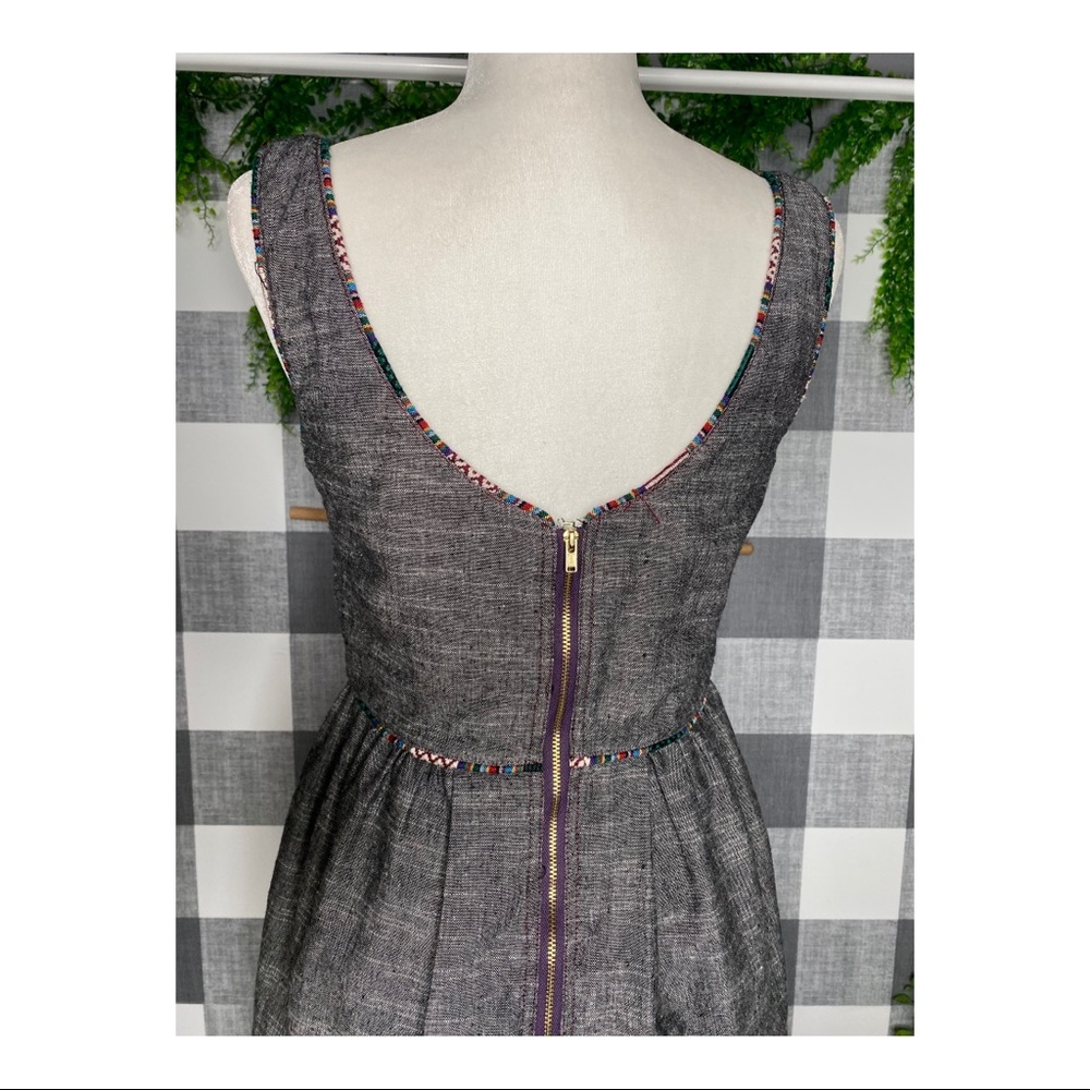 Freeway Gray “Denim” Dress with Embroidery - Picture 4 of 6